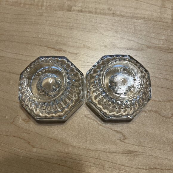 Glass Candleholders Octagonal Shape  (set Of 2) - Picture 5 of 5